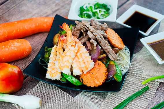 Teppanyaki de Arrachera y Camarón